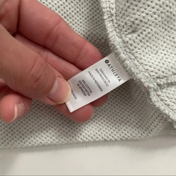 Athleta French Terry Tranquility Wrap Sweatshirt Grey - Picture 6 of 9